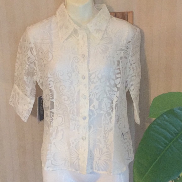 ⭐️⭐️2XHOST PICK⭐️⭐️Blouse collared short sleeve front button down - Picture 3 of 8